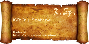 Kéry Szabina névjegykártya