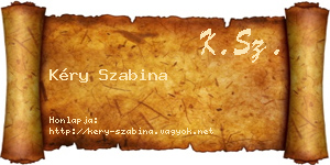 Kéry Szabina névjegykártya